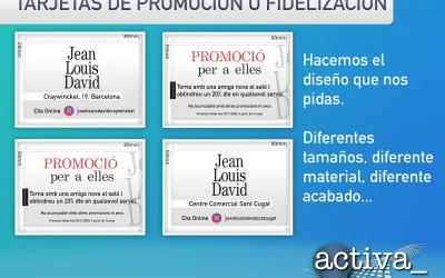 Tarjetas de fidelización y/o promoción