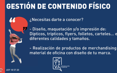 Gestionamos e imprimimos tu contenido físico